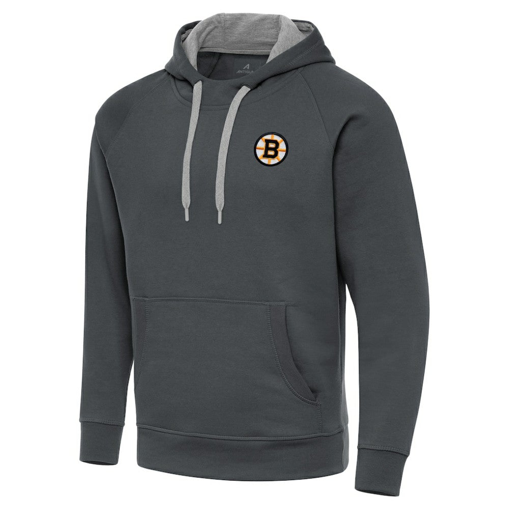 NHL Boston Bruins Antigua Victory Pullover Hoodie - Charcoal