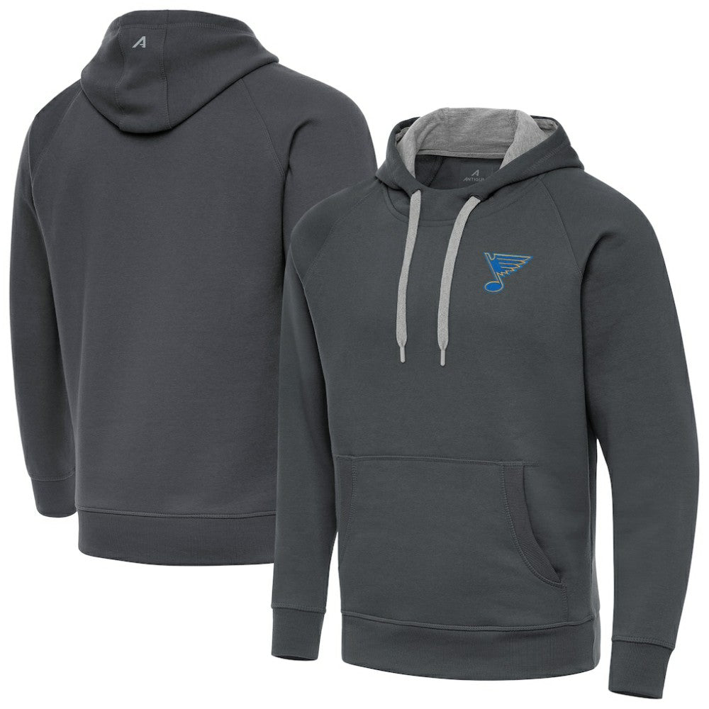 NHL St. Louis Blues Antigua Victory Pullover Hoodie - Charcoal