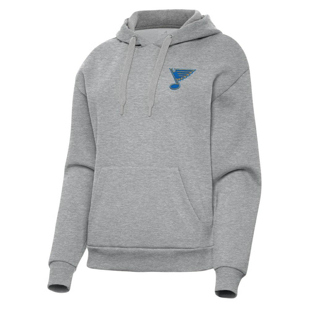 NHL St. Louis Blues Antigua Women's Victory Pullover Hoodie - Heather Gray