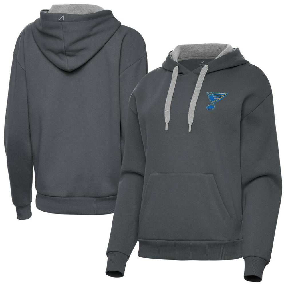 NHL St. Louis Blues Antigua Women's Victory Pullover Hoodie - Charcoal