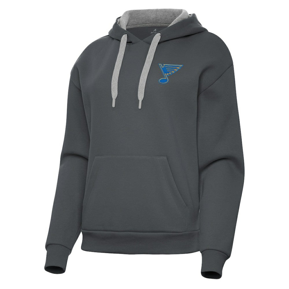 NHL St. Louis Blues Antigua Women's Victory Pullover Hoodie - Charcoal