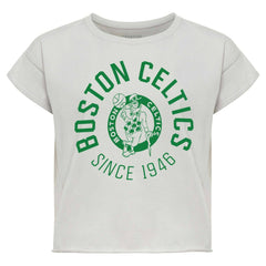 Boston Celtics Sportiqe Women's Cropped Genuine Issue Collection Alana T-Shirt Gray