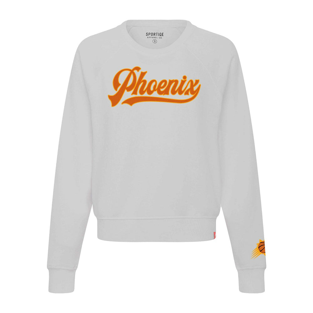 Phoenix Suns Sportiqe Women's Genuine Issue Collection Ashlyn Raglan Sweatshirt Gray