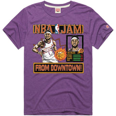 Devin Booker Phoenix Suns Homage Unisex NBA Jam Tri-Blend T-Shirt Purple