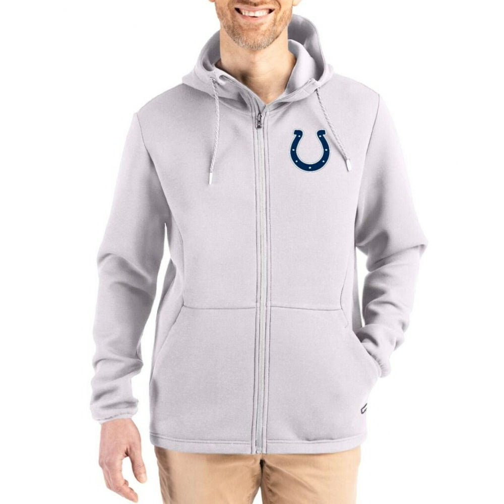 Indianapolis Colts Cutter & Buck Roam Epic Comfort Recycled Full-Zip Hoodie Jacket Gray