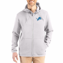 Detroit Lions Cutter & Buck Roam Epic Comfort Recycled Full-Zip Hoodie Jacket Gray