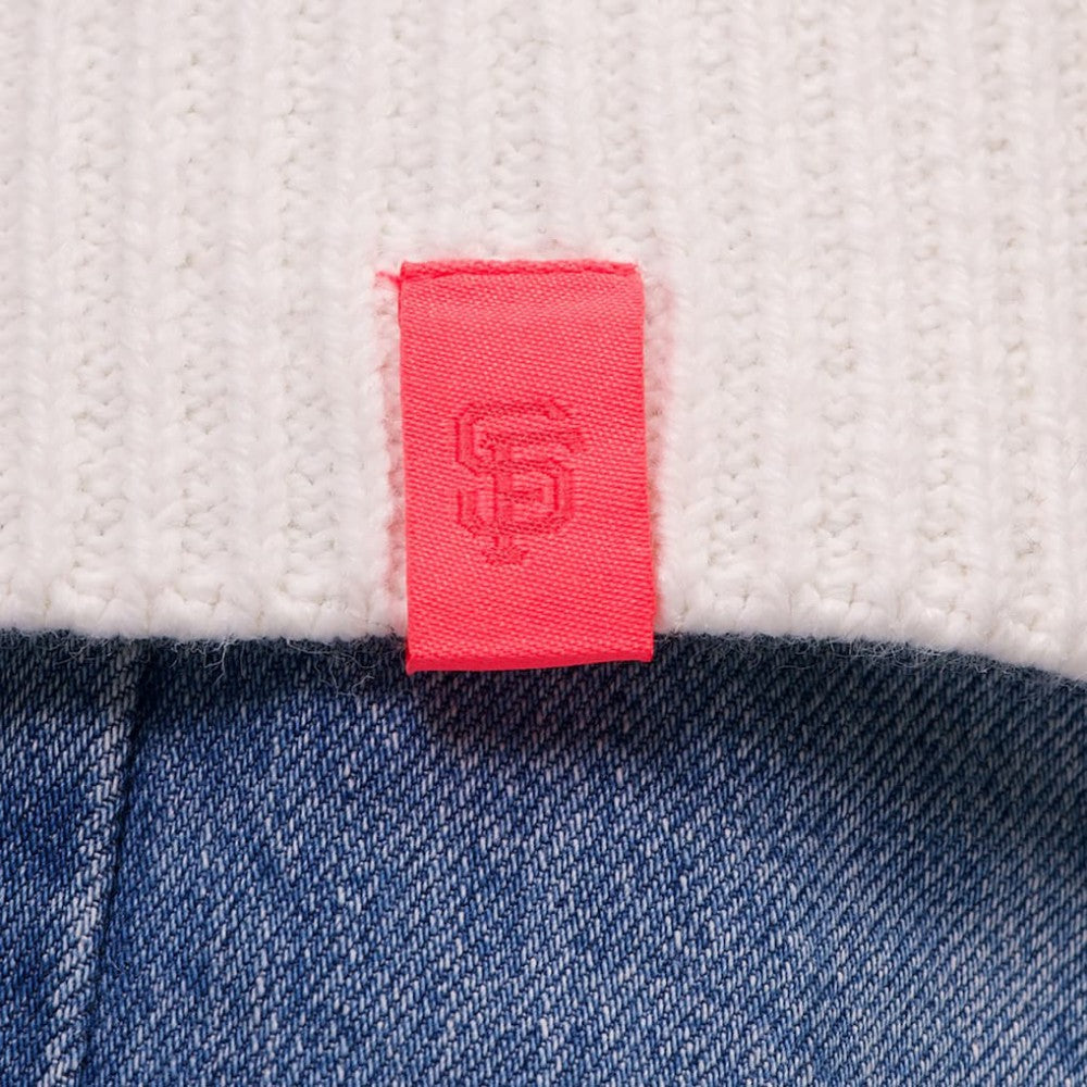 San Francisco Giants Lusso Women's Shyla Knit V-Neck Full-Zip Sweater - Black/White
