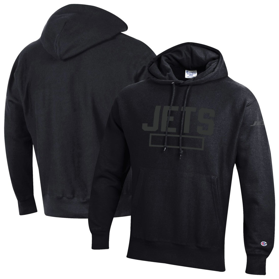 New York Jets Champion Tonal Reverse Weave Fleece Hoodie Black