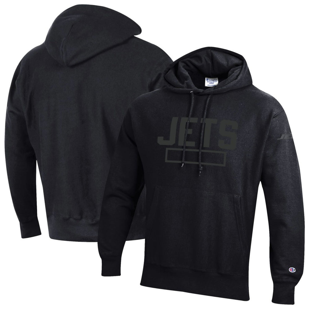 New York Jets Champion Tonal Reverse Weave Fleece Hoodie Black