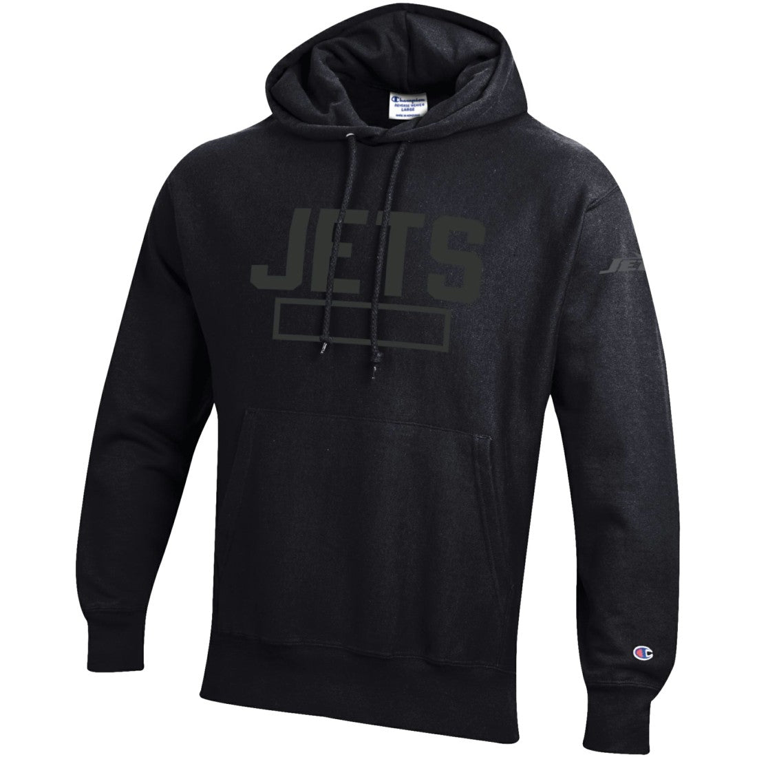 New York Jets Champion Tonal Reverse Weave Fleece Hoodie Black