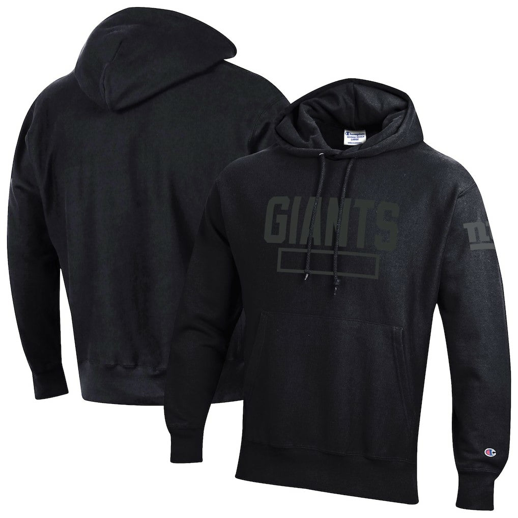 New York Giants Champion Tonal Reverse Weave Fleece Hoodie Black