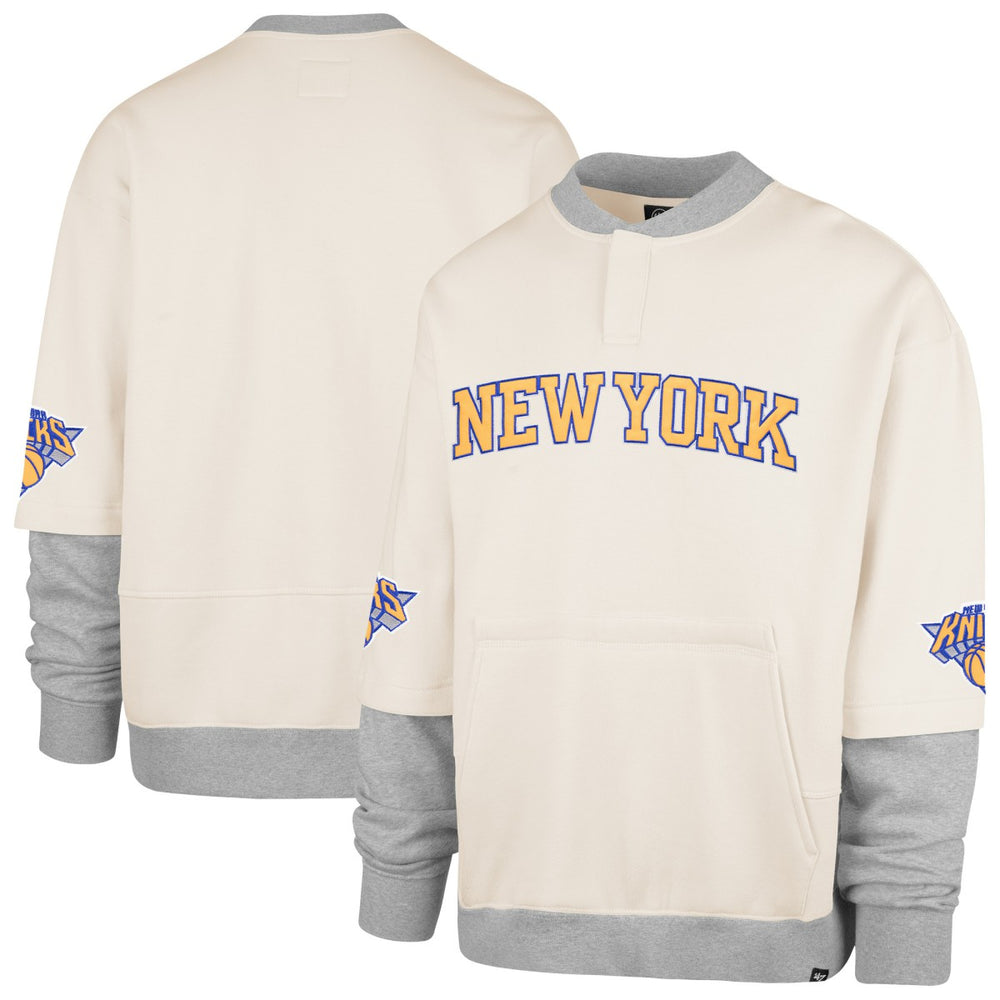 New York Knicks '47 Crossover Collection Trifecta Double Layered Fleece Sweatshirt Cream