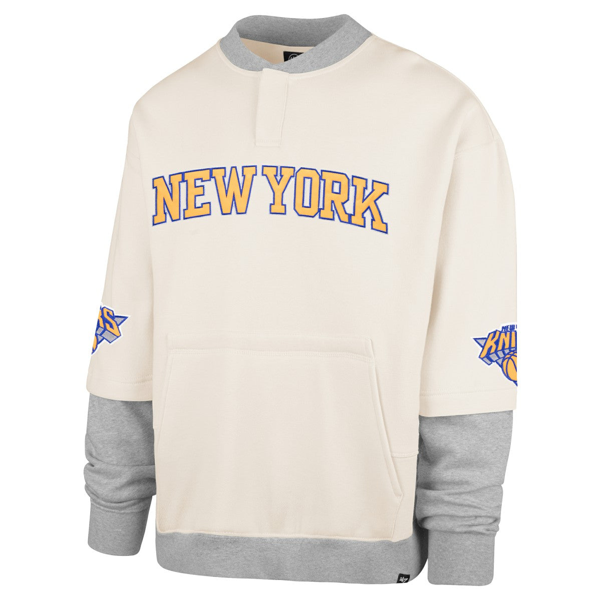 New York Knicks '47 Crossover Collection Trifecta Double Layered Fleece Sweatshirt Cream