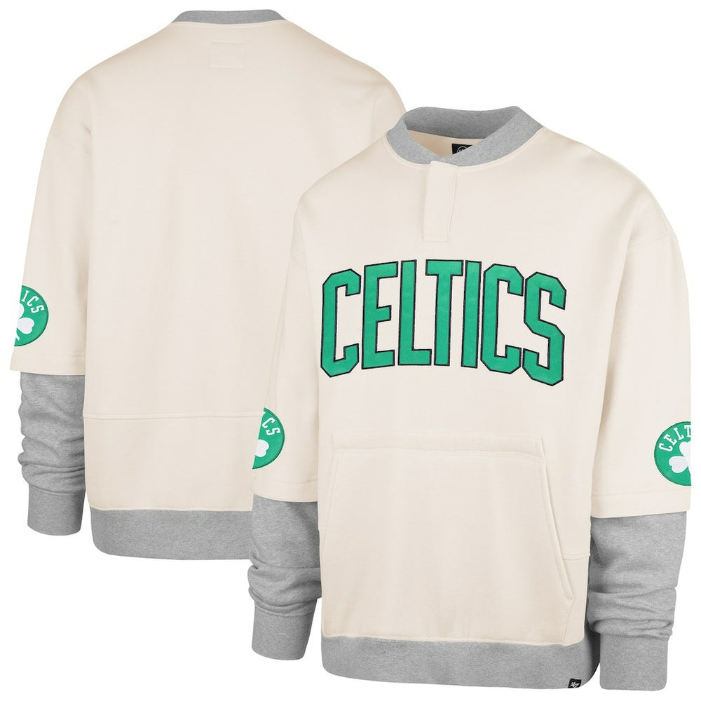 Boston Celtics '47 Crossover Collection Trifecta Double Layered Fleece Sweatshirt Cream
