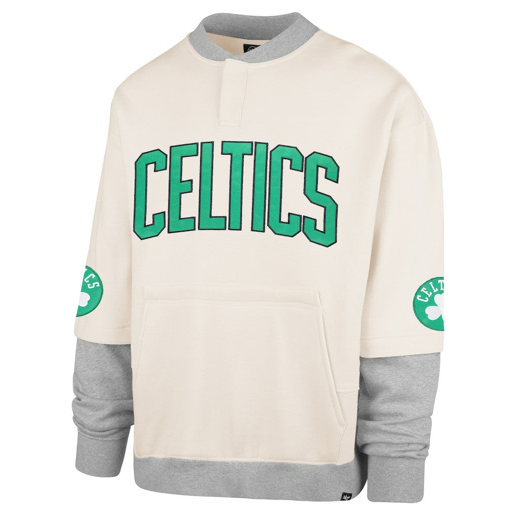 Boston Celtics '47 Crossover Collection Trifecta Double Layered Fleece Sweatshirt Cream