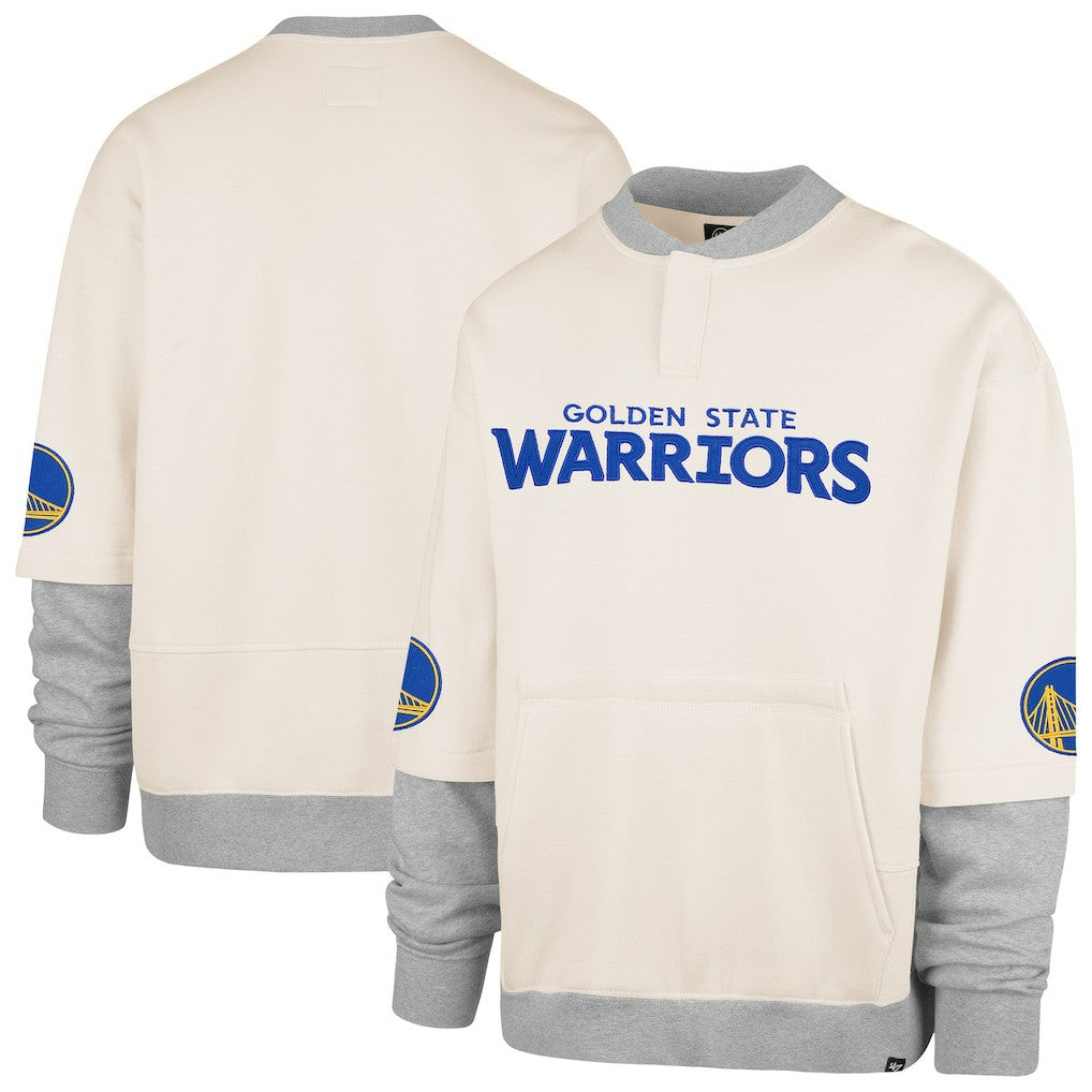 Golden State Warriors '47 Crossover Collection Trifecta Double Layered Fleece Sweatshirt Cream