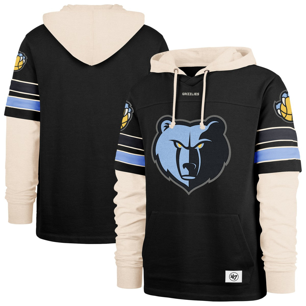 Memphis Grizzlies '47 Split Zone Cornerback Duo Hoodie Black