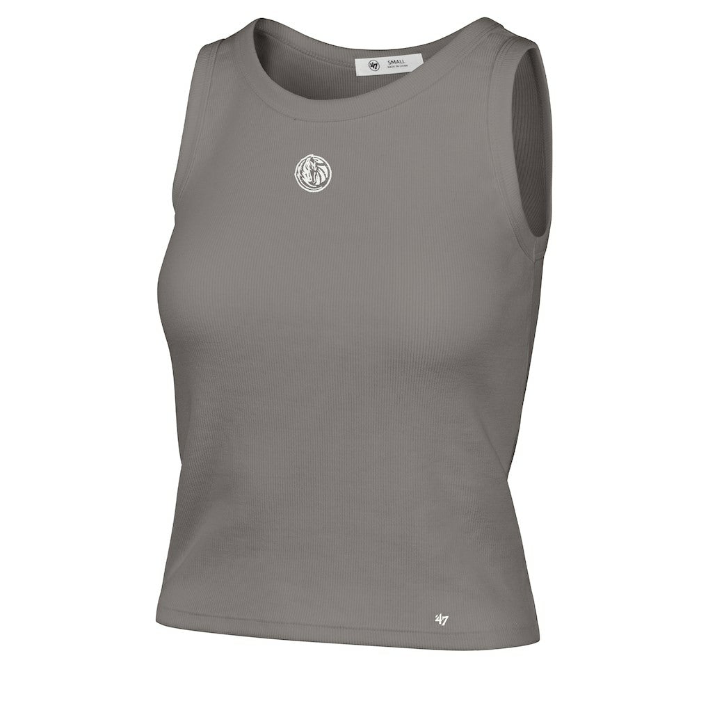 Dallas Mavericks '47 Women's Cropped Skyhook Baby Rib Tank Gray
