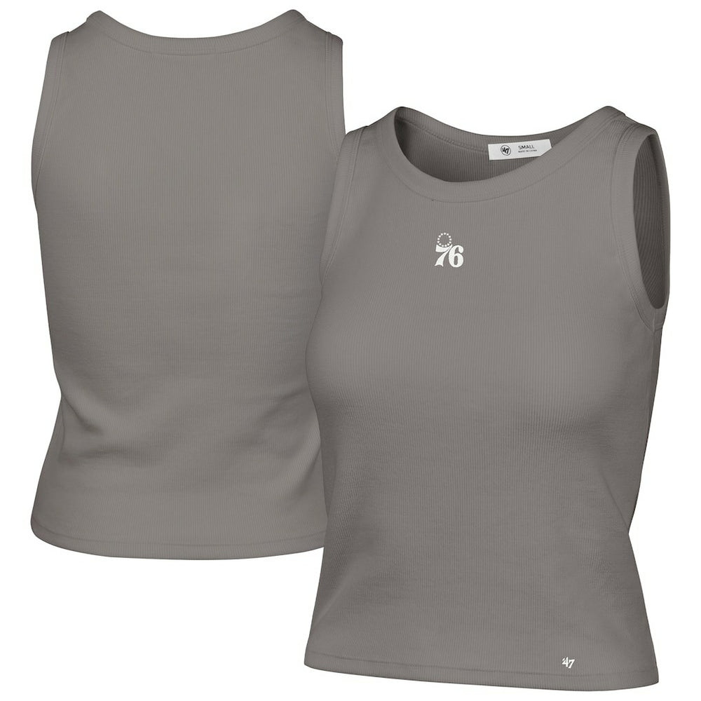 Philadelphia 76ers '47 Women's Cropped Skyhook Baby Rib Tank Gray