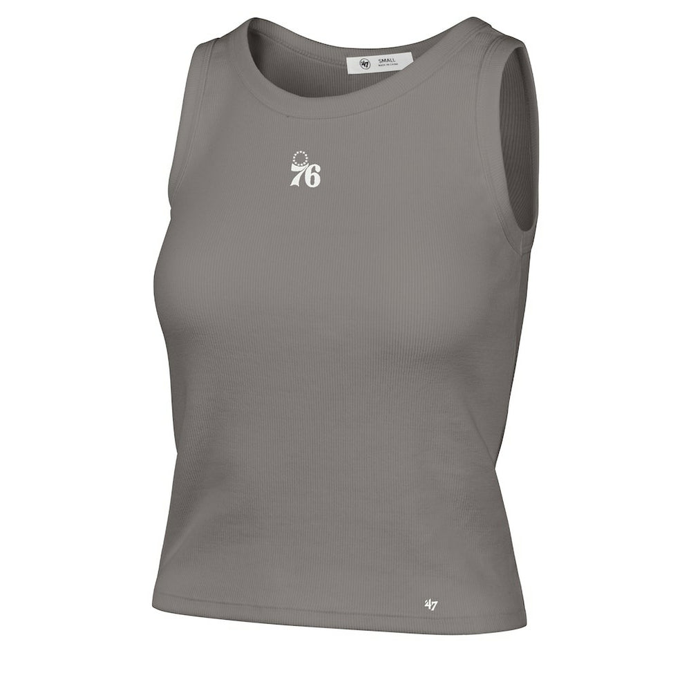 Philadelphia 76ers '47 Women's Cropped Skyhook Baby Rib Tank Gray