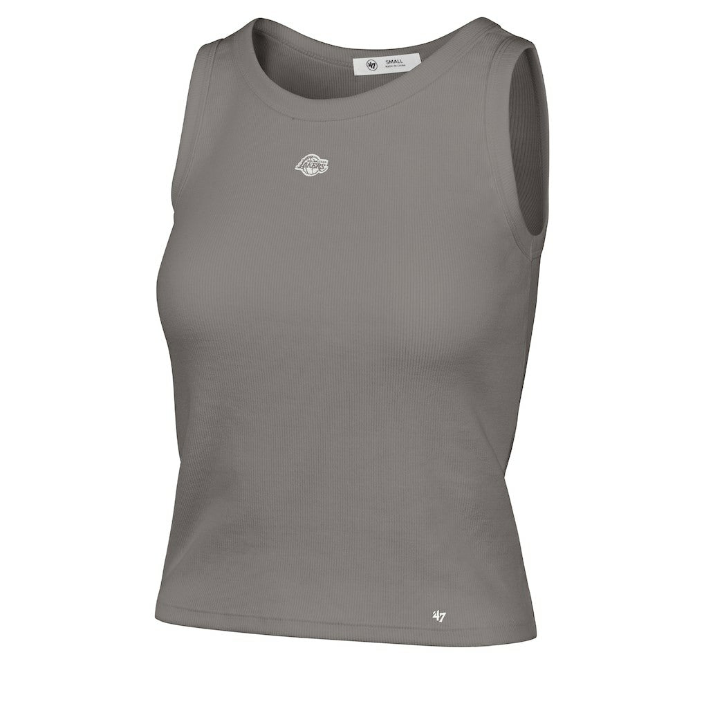 Los Angeles Lakers '47 Women's Cropped Skyhook Baby Rib Tank Gray