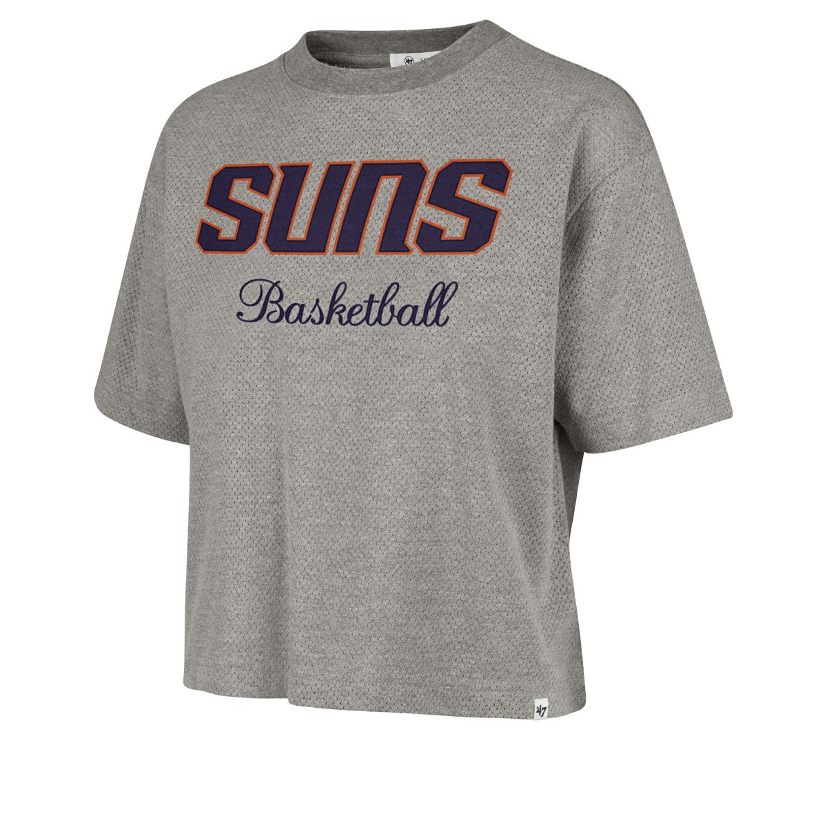 Phoenix Suns '47 Women's Pivot Drop Needle Cropped T-Shirt Gray