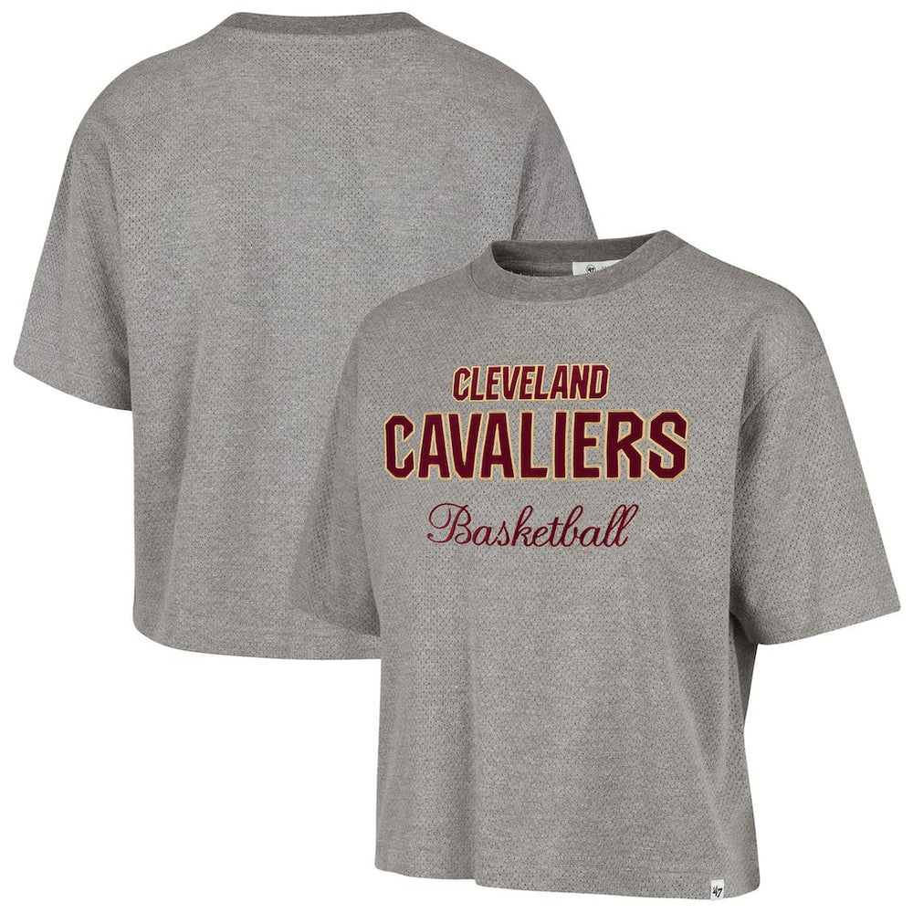 Cleveland Cavaliers '47 Women's Pivot Drop Needle Cropped T-Shirt Gray