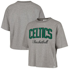 Boston Celtics '47 Women's Pivot Drop Needle Cropped T-Shirt Gray