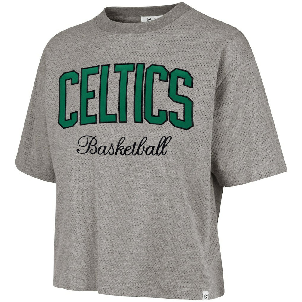 Boston Celtics '47 Women's Pivot Drop Needle Cropped T-Shirt Gray