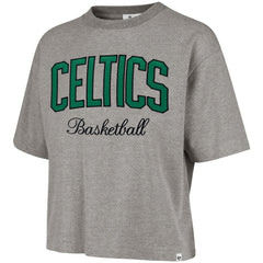 Boston Celtics '47 Women's Pivot Drop Needle Cropped T-Shirt Gray