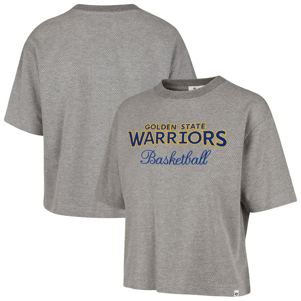 Golden State Warriors '47 Women's Pivot Drop Needle Cropped T-Shirt Gray