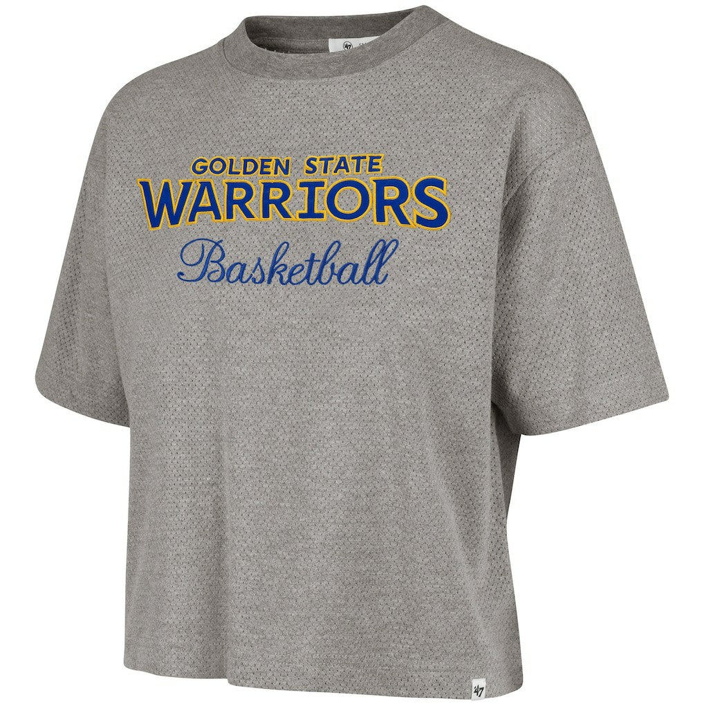 Golden State Warriors '47 Women's Pivot Drop Needle Cropped T-Shirt Gray