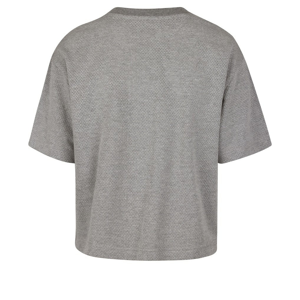 New York Knicks '47 Women's Pivot Drop Needle Cropped T-Shirt Gray