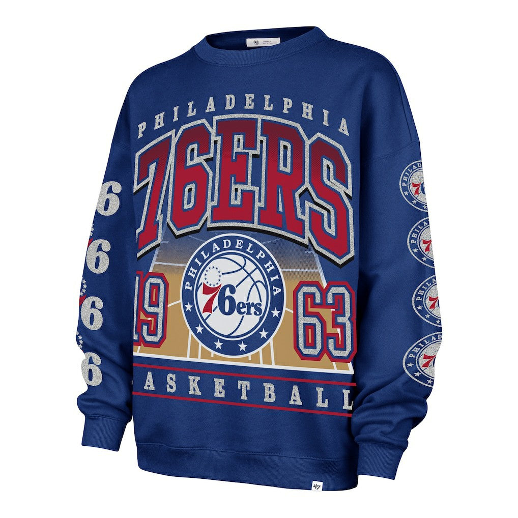 Philadelphia 76ers '47 Women's Go Big Oversized Sweatshirt Royal