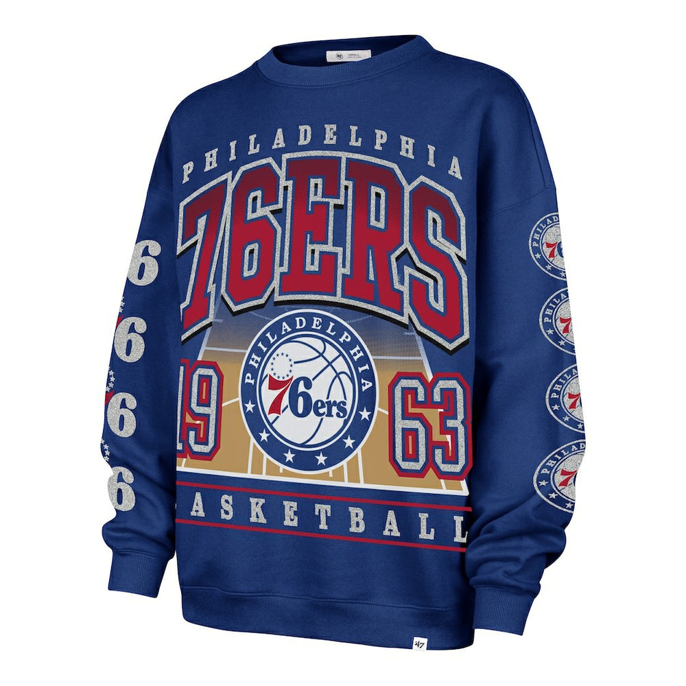 Philadelphia 76ers '47 Women's Go Big Oversized Sweatshirt Royal