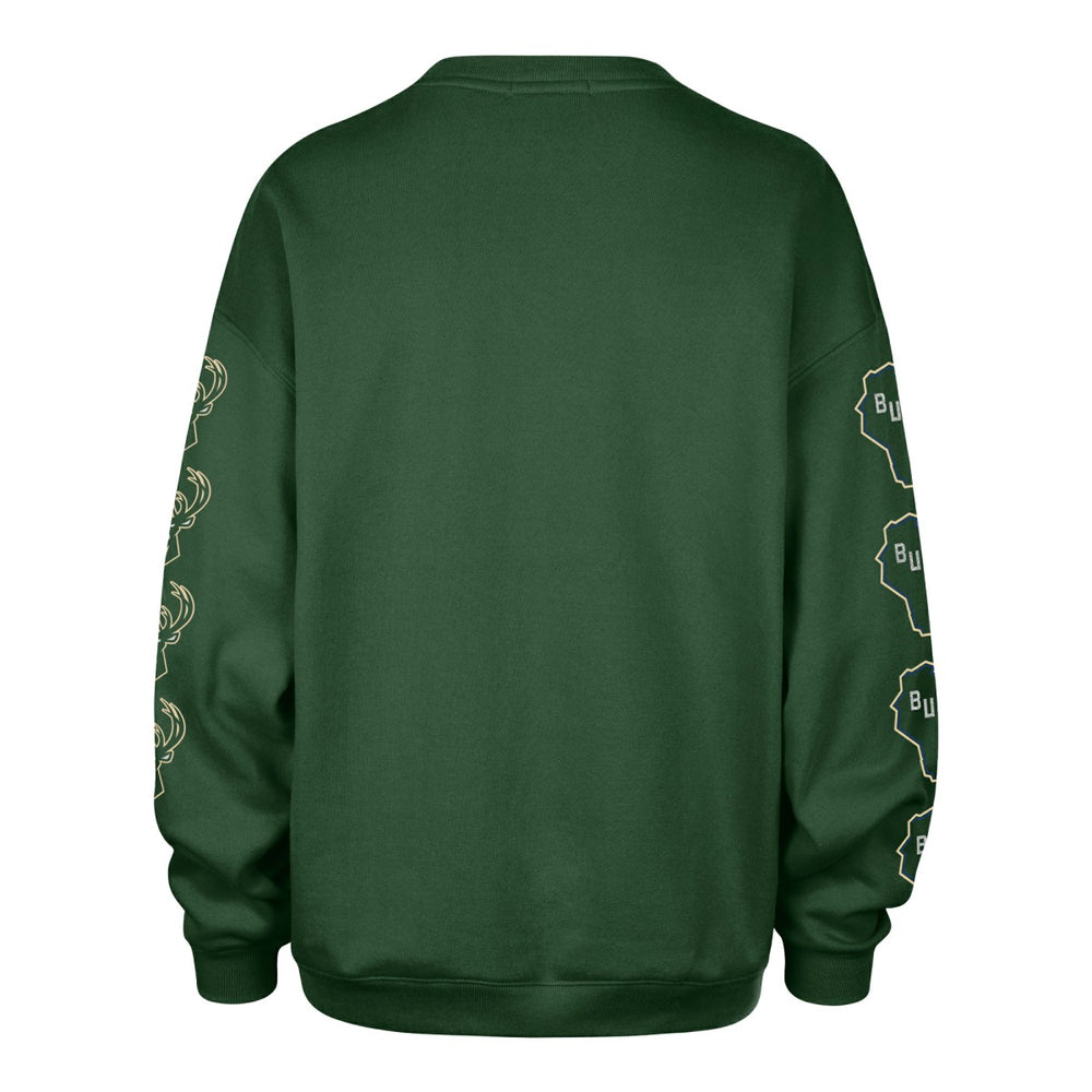 Milwaukee Bucks '47 Women's Go Big Oversized Sweatshirt Hunter Green