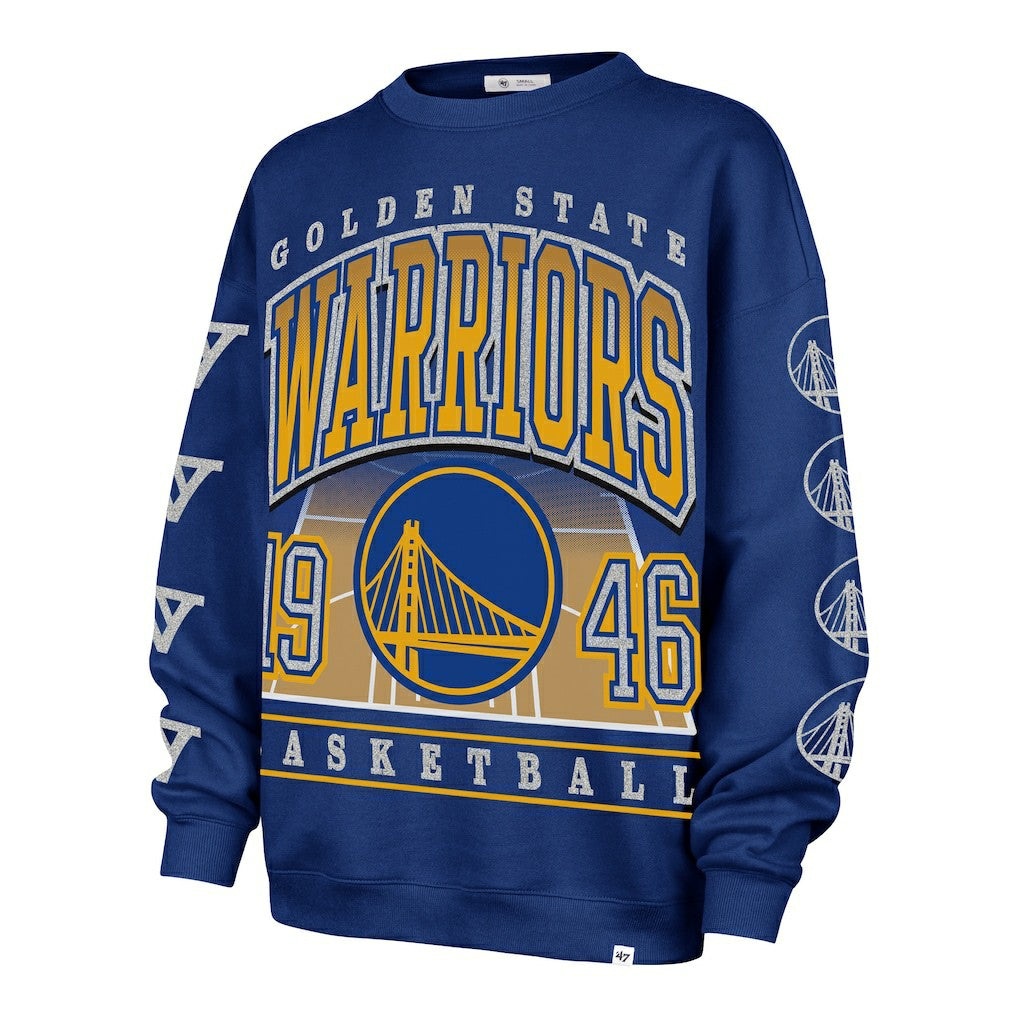 Golden State Warriors '47 Women's Go Big Oversized Sweatshirt Royal
