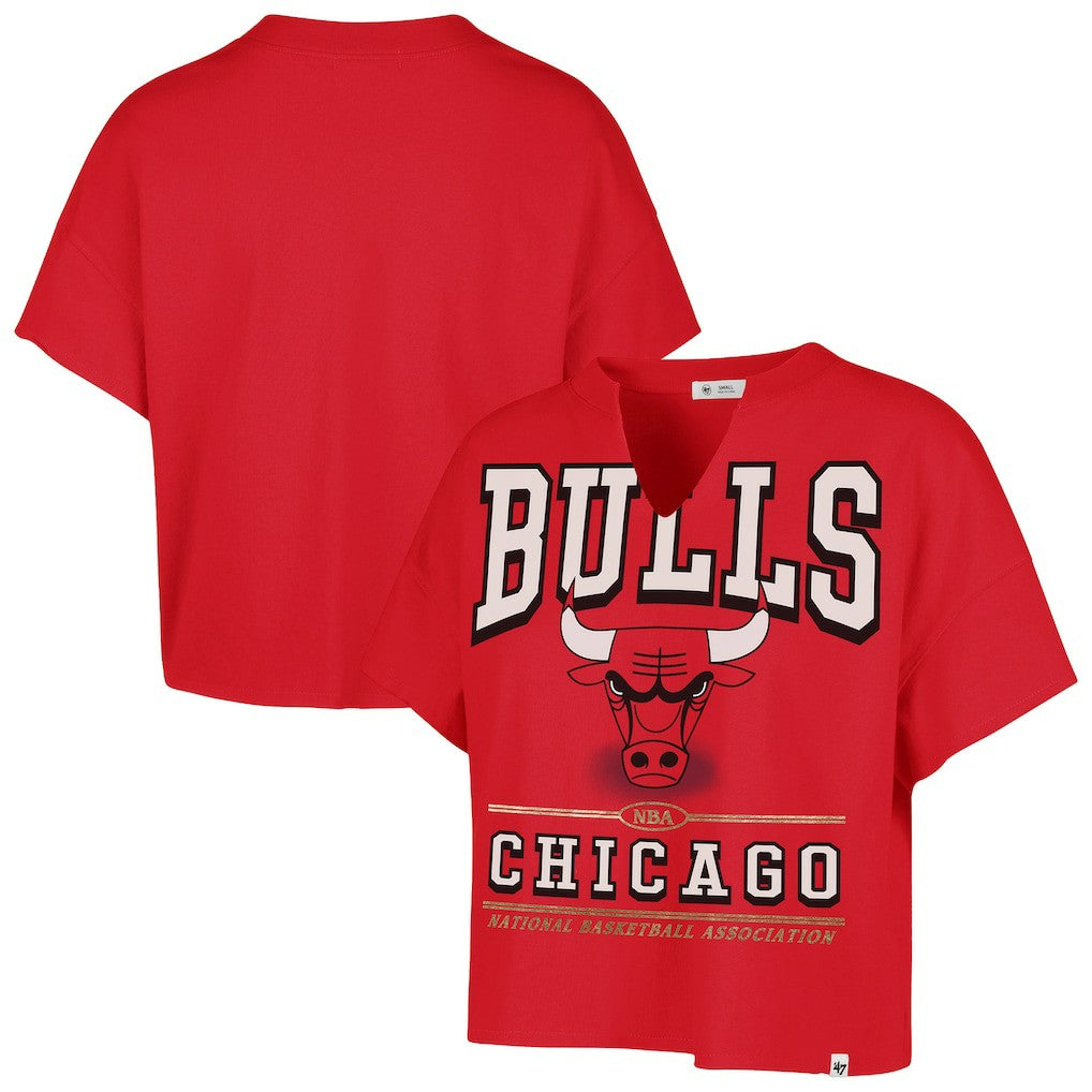 Chicago Bulls '47 Women's Elation Oversized Notch Neck T-Shirt Red