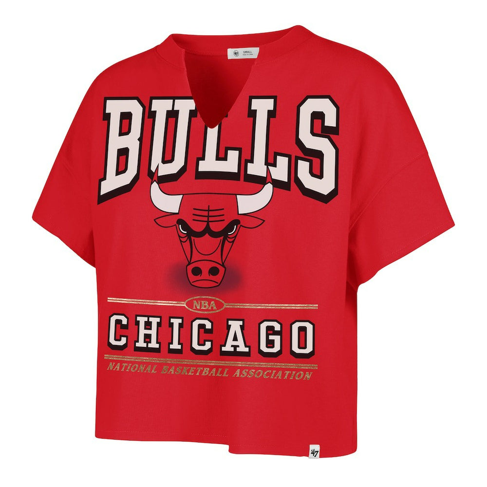 Chicago Bulls '47 Women's Elation Oversized Notch Neck T-Shirt Red
