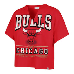 Chicago Bulls '47 Women's Elation Oversized Notch Neck T-Shirt Red