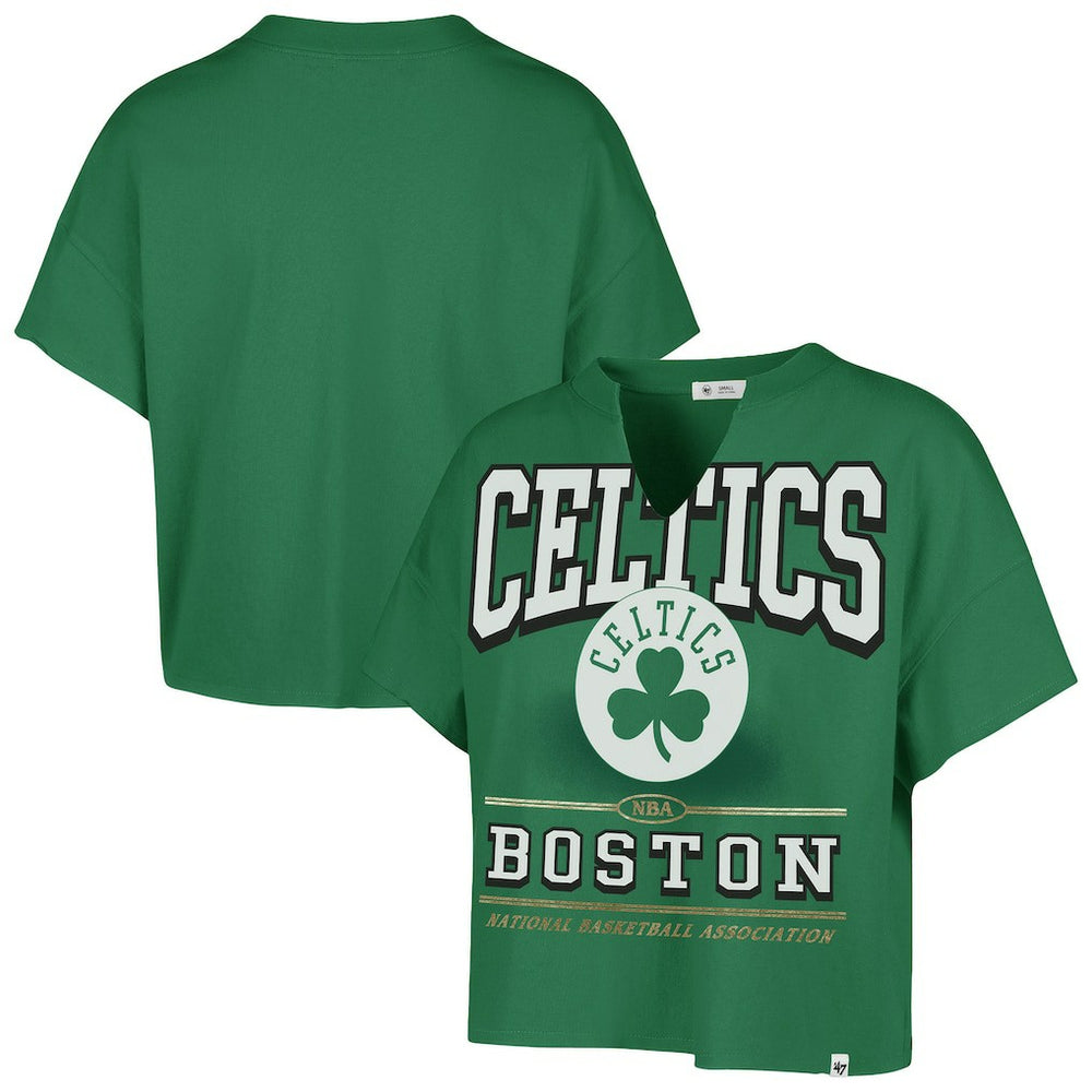 Boston Celtics '47 Women's Elation Oversized Notch Neck T-Shirt Kelly Green