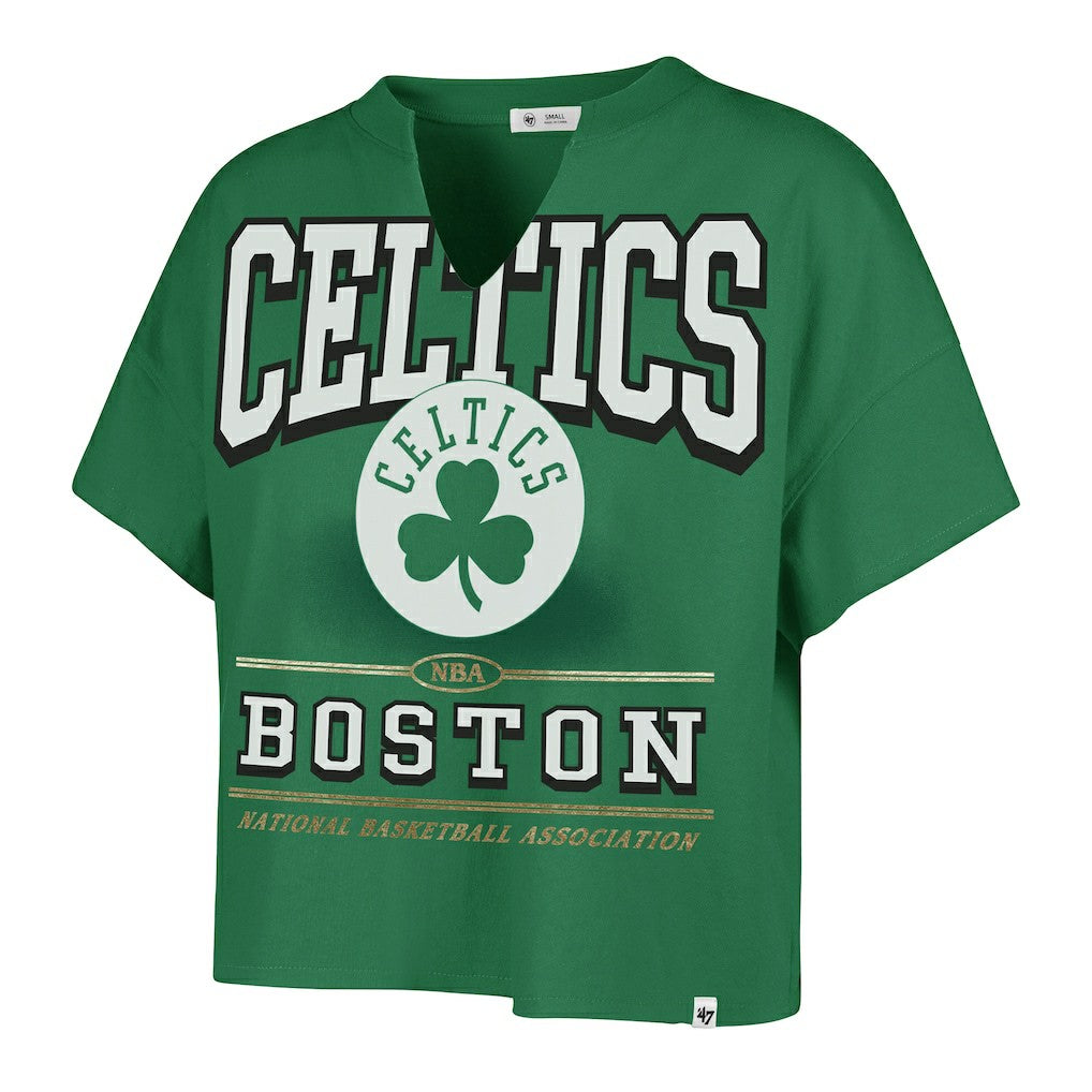 Boston Celtics '47 Women's Elation Oversized Notch Neck T-Shirt Kelly Green