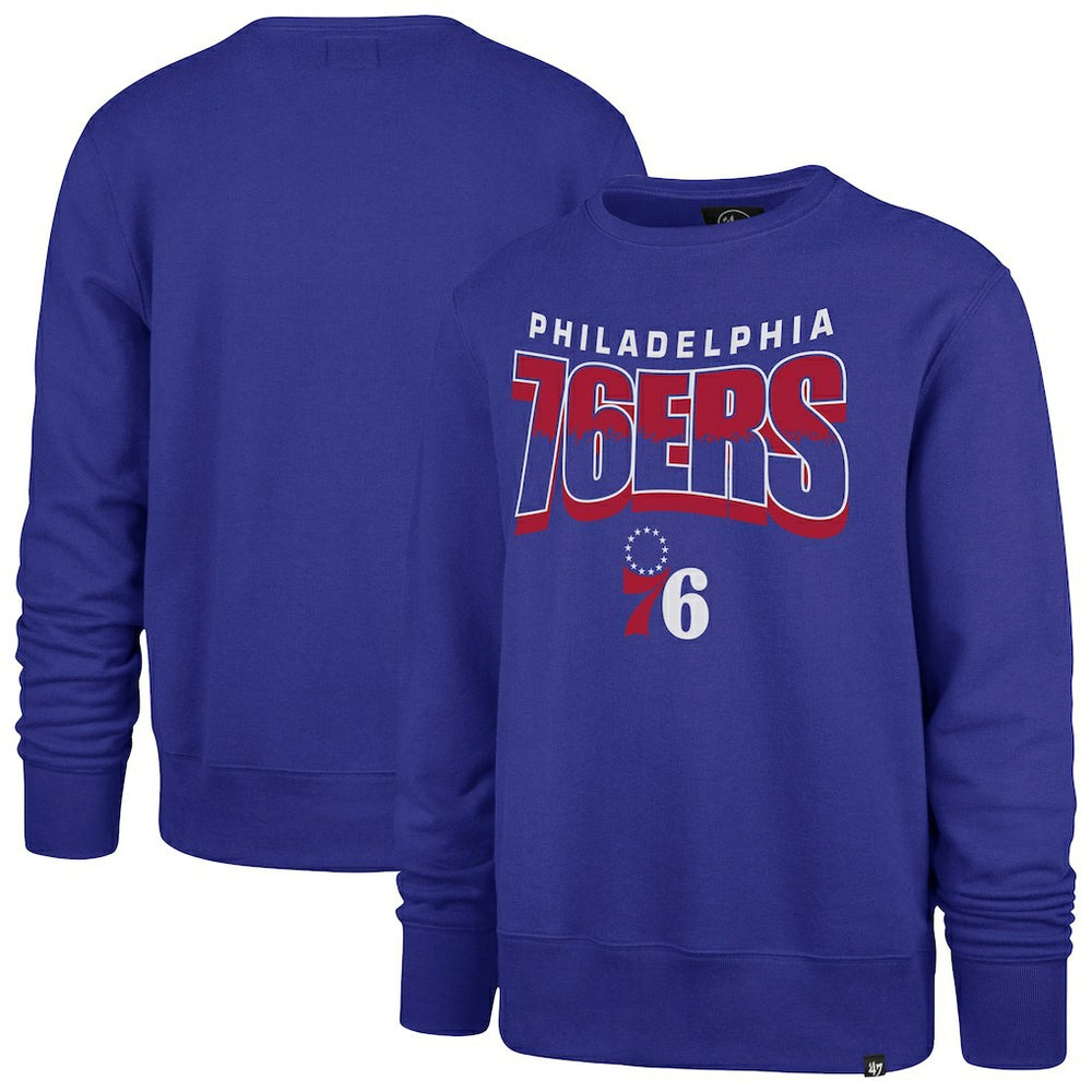 Philadelphia 76ers '47 Unisex Brush By Headline Crewneck Sweatshirt Royal