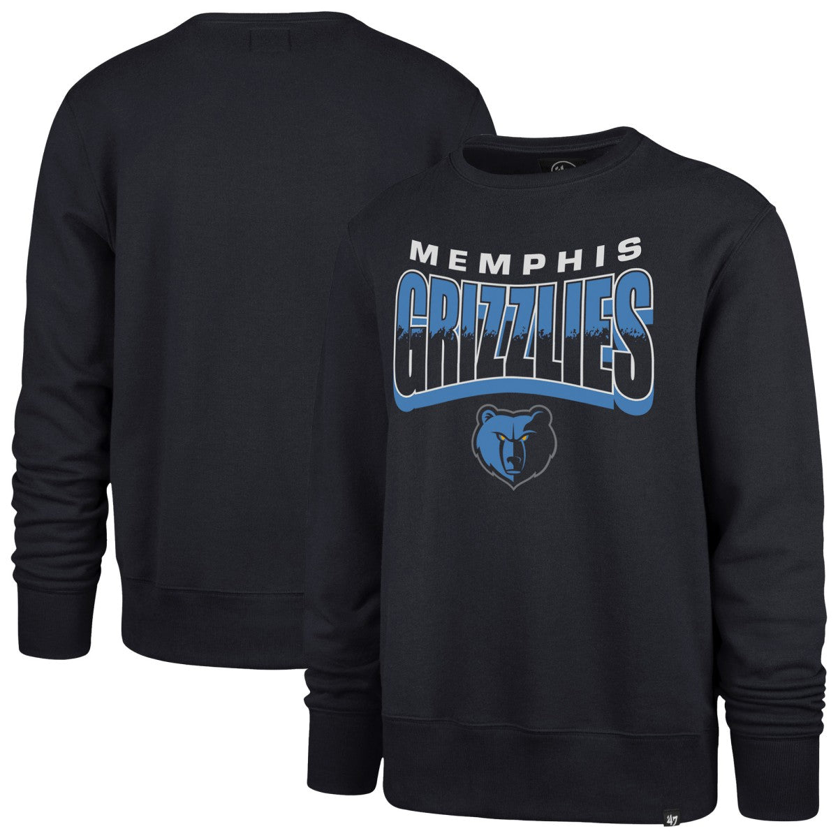 Memphis Grizzlies '47 Unisex Brush By Headline Crewneck Sweatshirt Navy