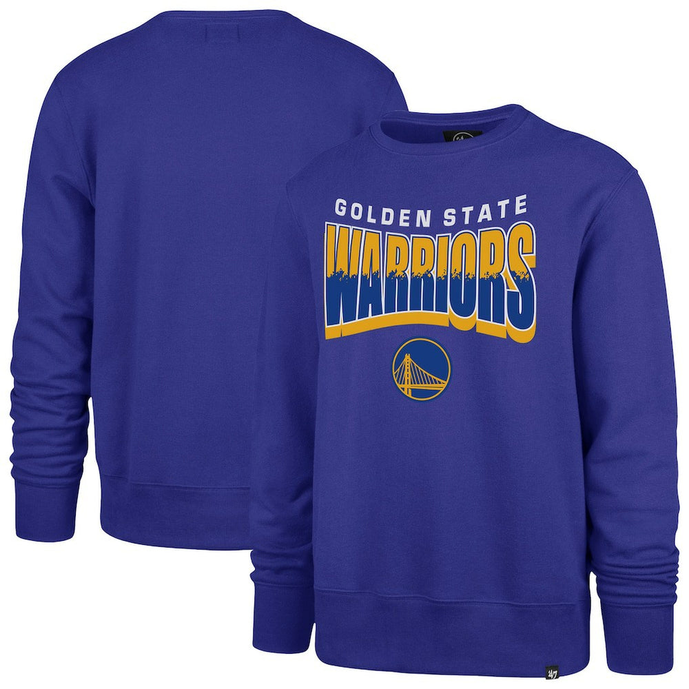 Golden State Warriors '47 Unisex Brush By Headline Crewneck Sweatshirt Royal