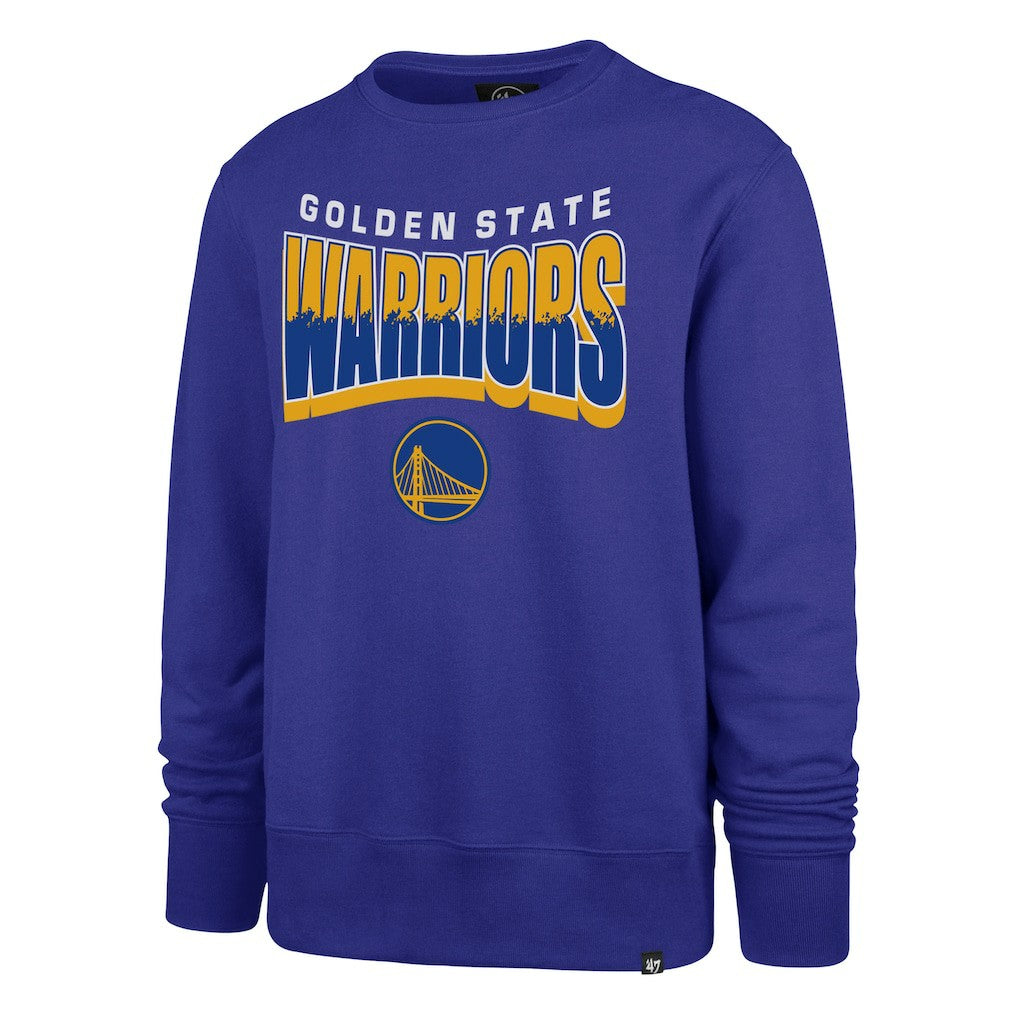 Golden State Warriors '47 Unisex Brush By Headline Crewneck Sweatshirt Royal