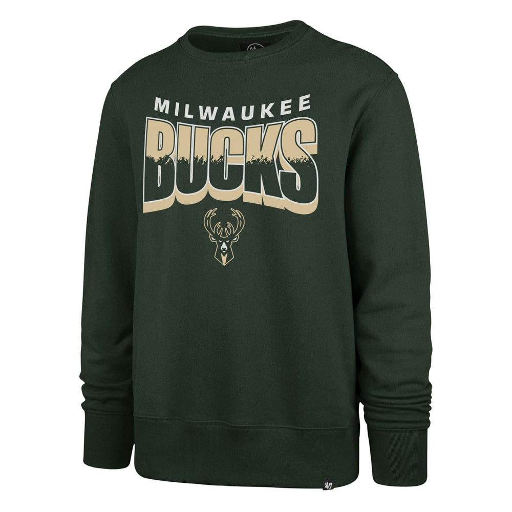 Milwaukee Bucks '47 Unisex Brush By Headline Crewneck Sweatshirt Hunter Green