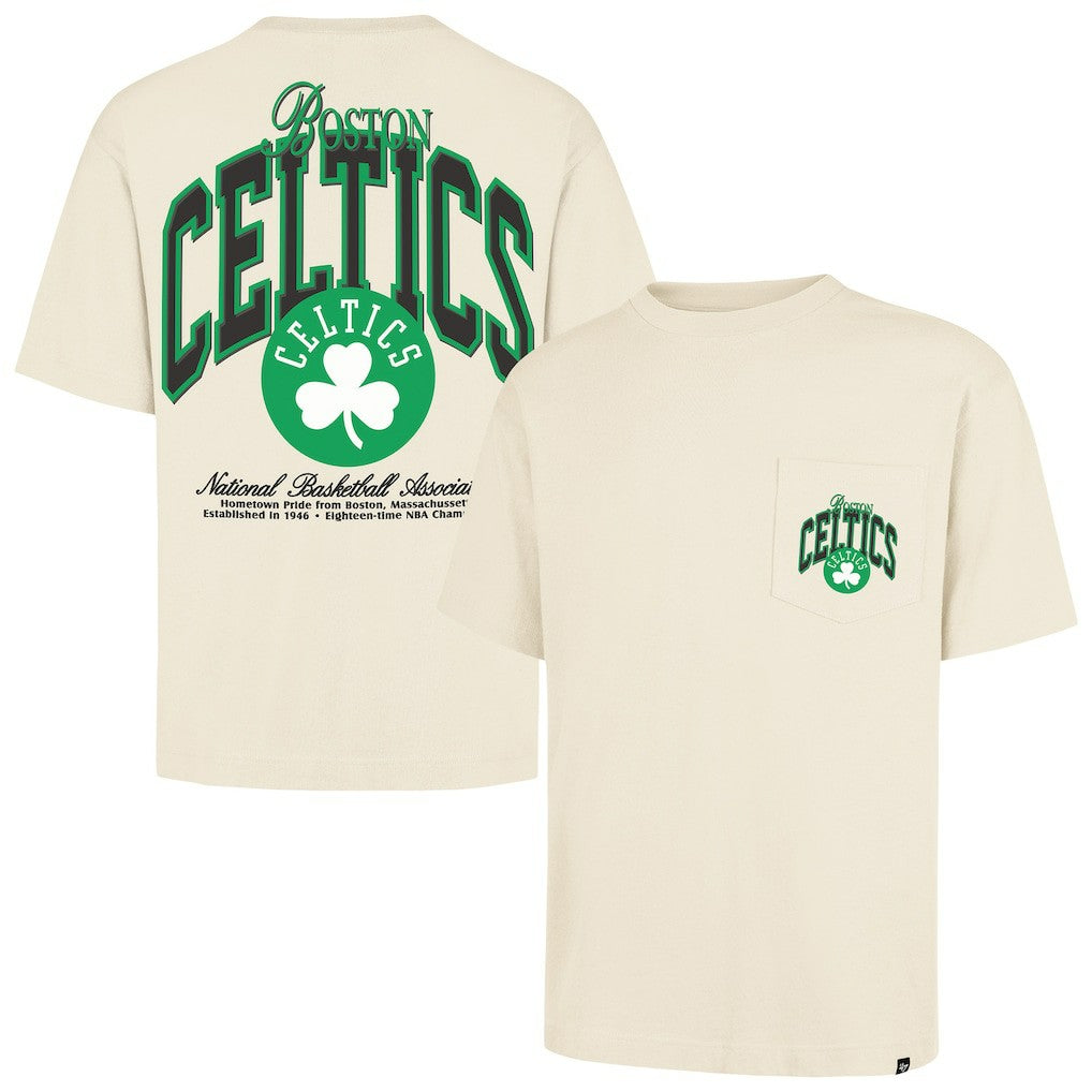 Boston Celtics '47 Unisex Crossover Collection Foundation Pocket T-Shirt Cream
