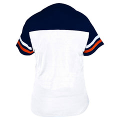 Houston Astros Profile Women's Plus Size Two-Stripe V-Neck T-Shirt - White/Navy T-shirts