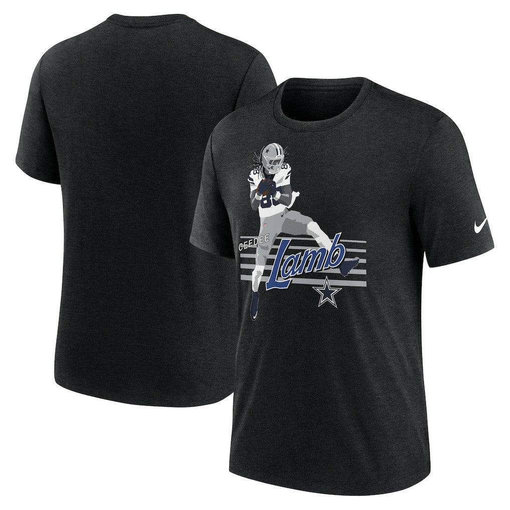 CeeDee Lamb Dallas Cowboys Player Graphic T-Shirt Heather Black